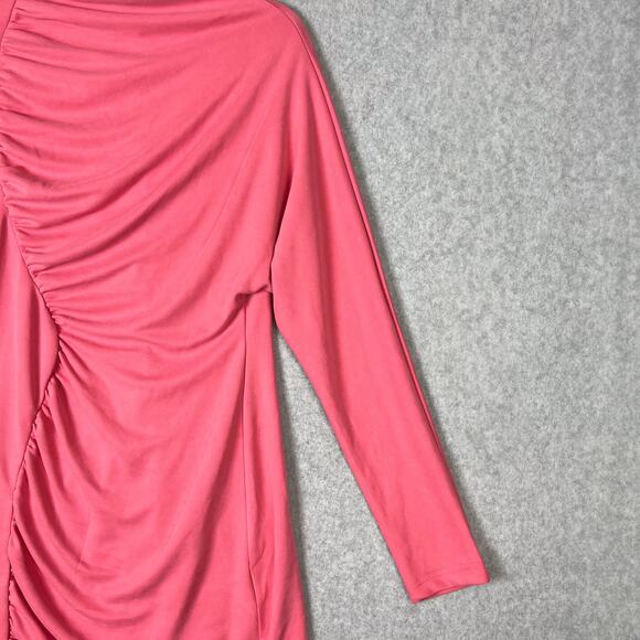 Acler Pink Fulham Draped Long Sleeve Mini Dress Size 10 - Picture 5 of 10